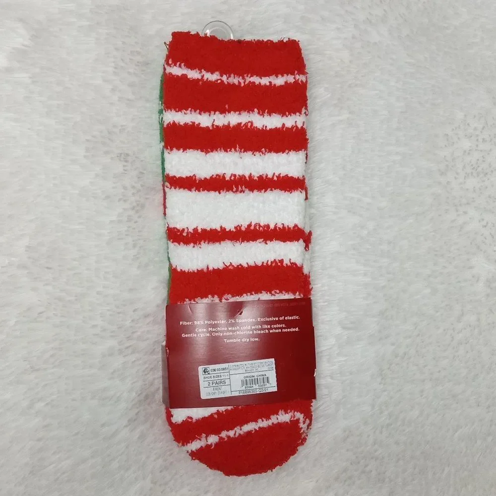 Wondershop Kid's Super Soft Holiday Crew Santa Print Socks (XS/S - Sizes 11-1)